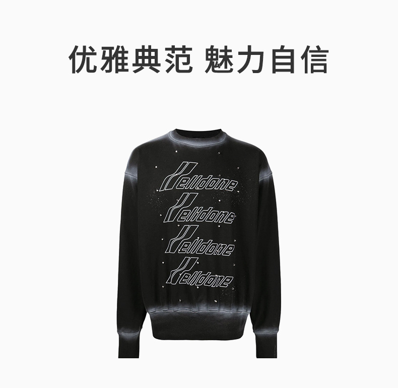 商品We11done|WE11DONE 黑色男士卫衣/帽衫 WD-TS3-21-593-U-BW,价格¥1498,第3张图片详细描述