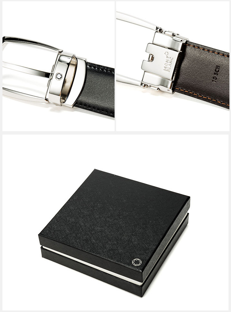 商品[国内直发] MontBlanc|Mont Blanc 万宝龙 椭圆形针扣小牛皮皮带 112960,价格¥1507,第4张图片详细描述