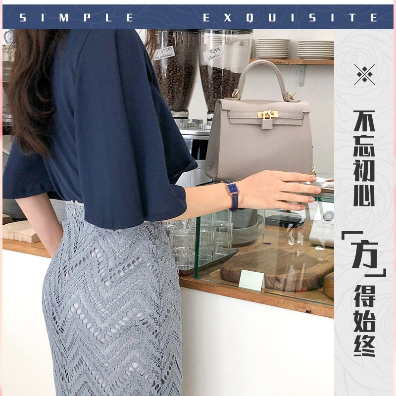 商品[国内直发] Casio|卡西欧高端女性系列蓝玫瑰限定色复古小方表蓝宝石,价格¥709,第1张图片详细描述