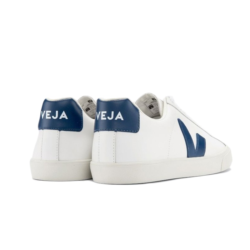 商品Veja|VEJA ESPLAR系列 女士白色皮革钴蓝色V标休闲小白鞋,价格¥1615,第2张图片详细描述