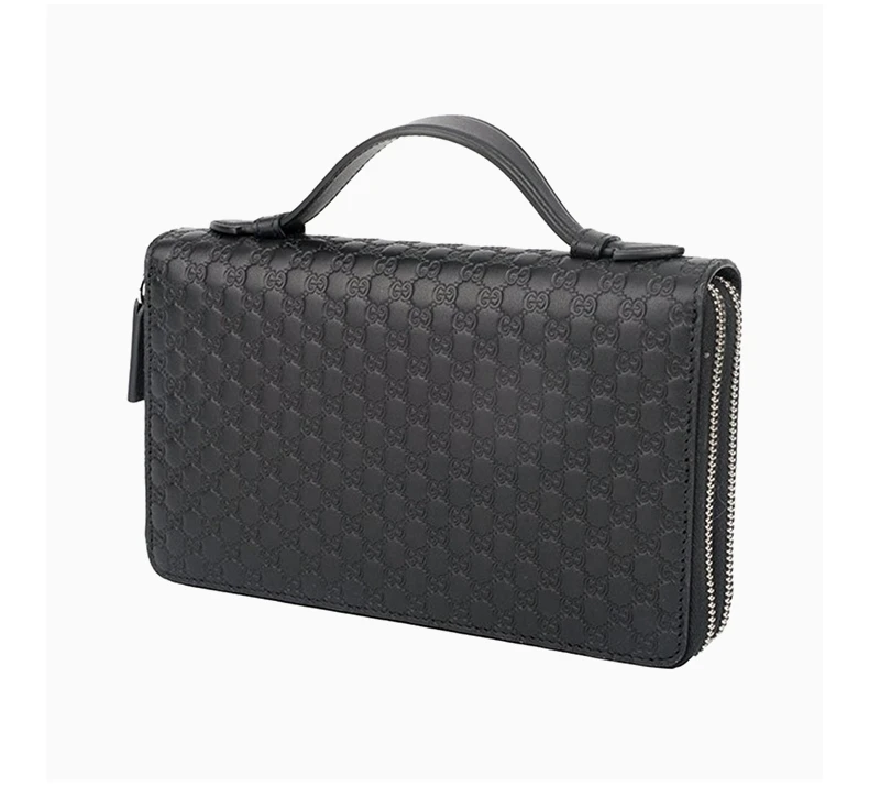 商品[国内直发] Gucci|GUCCI 男士黑色牛皮GG压花手拿包 449246-BMJ1N-1000,价格¥5643,第5张图片详细描述
