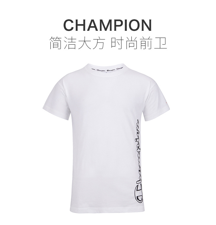 商品CHAMPION|Champion 女士白色棉T恤 111439-WW001,价格¥127,第3张图片详细描述