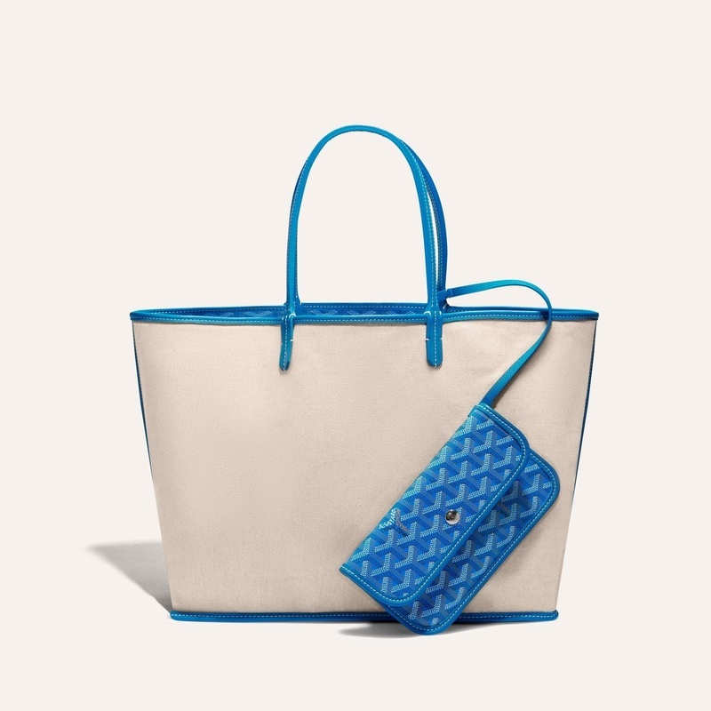 商品Goyard|高雅德 Saint Louis PM男女黑色帆布/小牛皮手提包 STLOUIPMLTY01CL03P（十色可选）,价格¥13567,第19张图片详细描述
