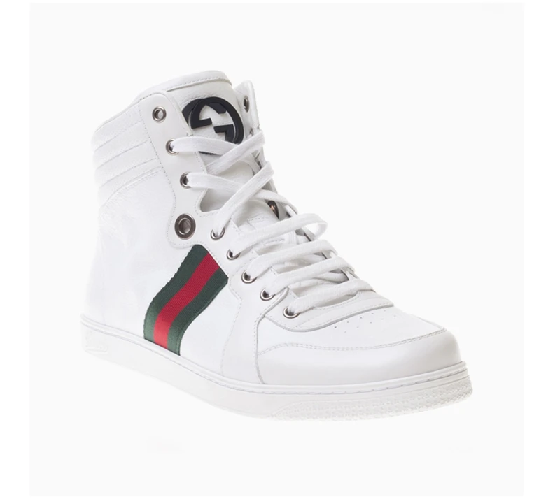 商品Gucci|GUCCI 男款白色牛皮高帮运动休闲鞋 221825-ADFX0-9060,价格¥3426,第4张图片详细描述