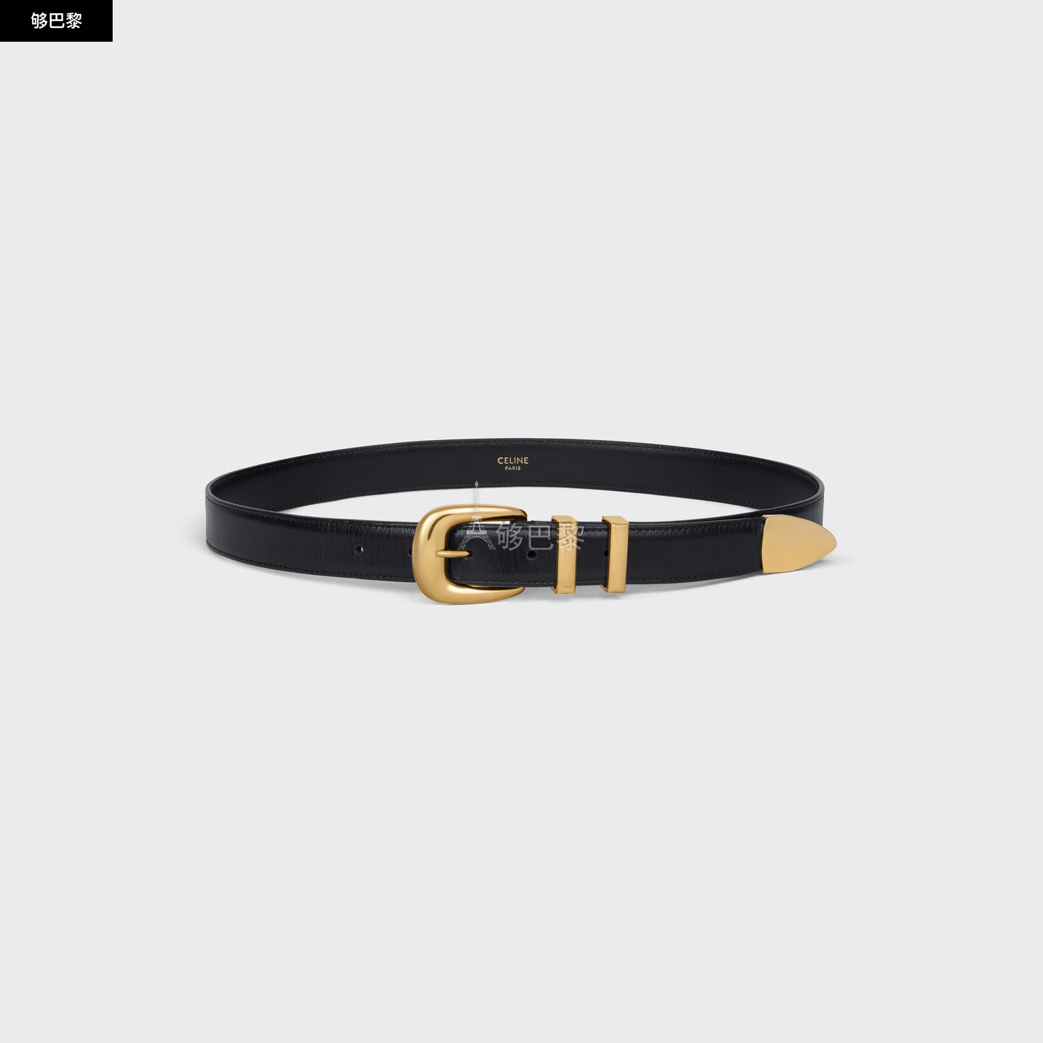 商品Celine|【预售】 赛琳 25秋冬 女士 腰带 WESTERN中号TAURILLON皮革腰带 45BAG3A01.38NO ,价格¥4757,第5张图片详细描述