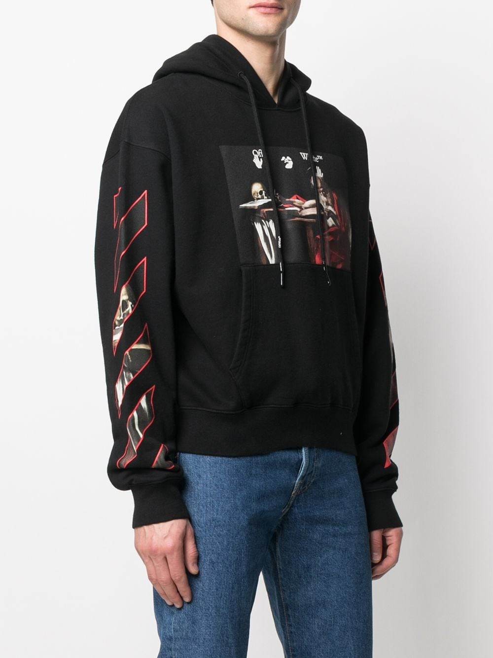 商品Off-White|男黑色棉印花圆领套头卫衣 OMBB037R21FLE002-0125（澳门仓发货）,价格¥3026,第4张图片详细描述