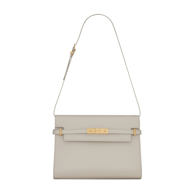 商品Yves Saint Laurent|SAINT LAURENT PARIS/圣罗兰 YSL MANHATTAN系列 女士复古白小牛皮磁性夹扣单肩斜挎手提曼哈顿包,价格¥22499,第4张图片详细描述
