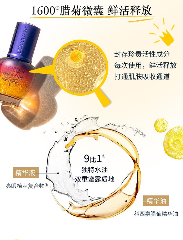 商品L'Occitane|L'occitane欧舒丹亮晶晶眼精华15ml 微囊肌底眼霜,价格¥353,第6张图片详细描述