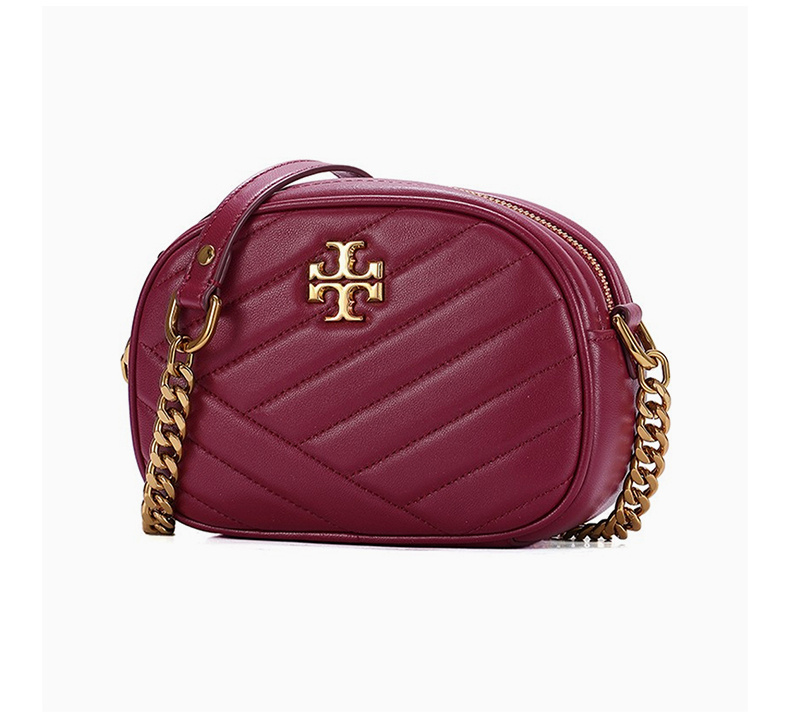 商品Tory Burch|TORY BURCH 女士KIRA系列酒红色小号羊皮革单肩包 60227-609,价格¥2511,第7张图片详细描述