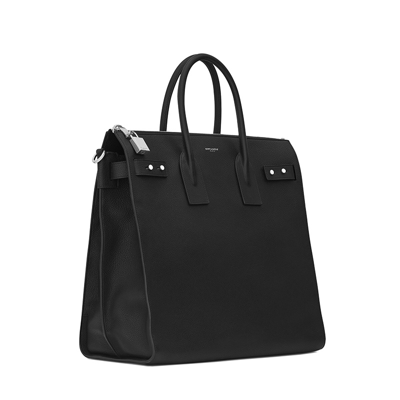 商品Yves Saint Laurent|SAINT LAURENT PARIS/圣罗兰 YSL NORTH/SOUTH系列男士黑色柔软小牛皮锁头可拆卸肩带手提斜挎单肩包480583DTI0E1000,价格¥18815,第6张图片详细描述