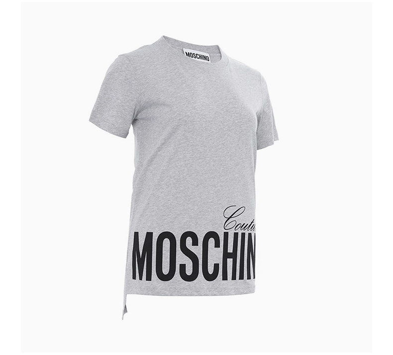 商品[国内直发] Moschino|MOSCHINO 女士灰色字母印花短袖T恤 EA0703-0540-1485,价格¥1350,第5张图片详细描述