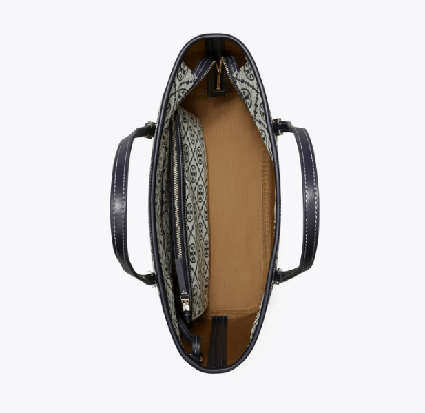商品Tory Burch|汤丽伯奇女士T MONOGRAM拉链开合托特包单肩包子母包小号（香港仓发货）,价格¥2638,第10张图片详细描述