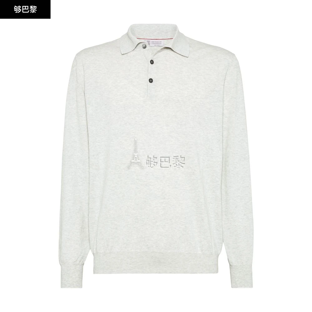商品Brunello Cucinelli|【特惠9.0折】【预售】 男士 长袖Polo 马球衫风格针织衫  CUCJ649FGRY,价格¥7015,第2张图片详细描述