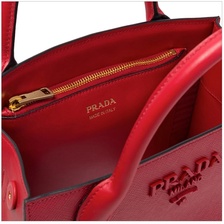 商品[国内直发] Prada|Prada 普拉达 女士新款红色牛皮手提单肩包 1BA156-2ERX-F068Z-V-OOO,价格¥20245,第8张图片详细描述