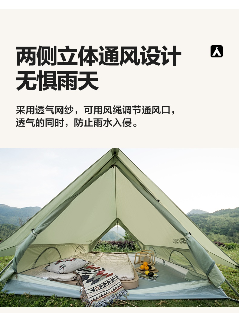 商品[国内直发] MobiGarden|Glamping户外轻奢露营大空间防风防雨加厚棉布帐篷纪元双峰150,价格¥1705,第30张图片详细描述