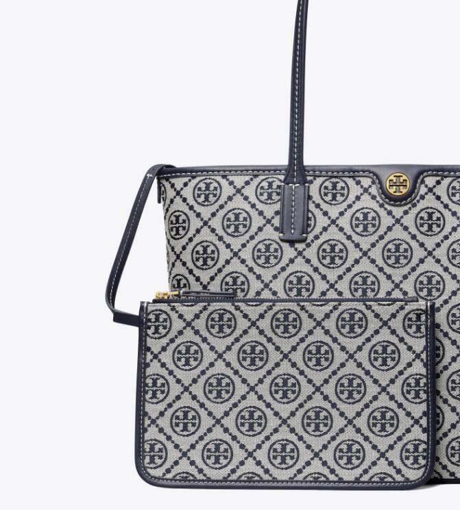 商品Tory Burch|汤丽伯奇女士T MONOGRAM拉链开合托特包单肩包子母包小号（香港仓发货）,价格¥2484,第11张图片详细描述