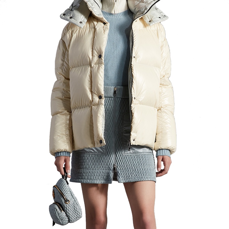 商品Moncler|Moncler/蒙克莱 22年秋冬新款 Parana系列 女士象牙色/暖灰色短款衬垫羽绒服夹克H20931A0006568950065,价格¥11642,第6张图片详细描述