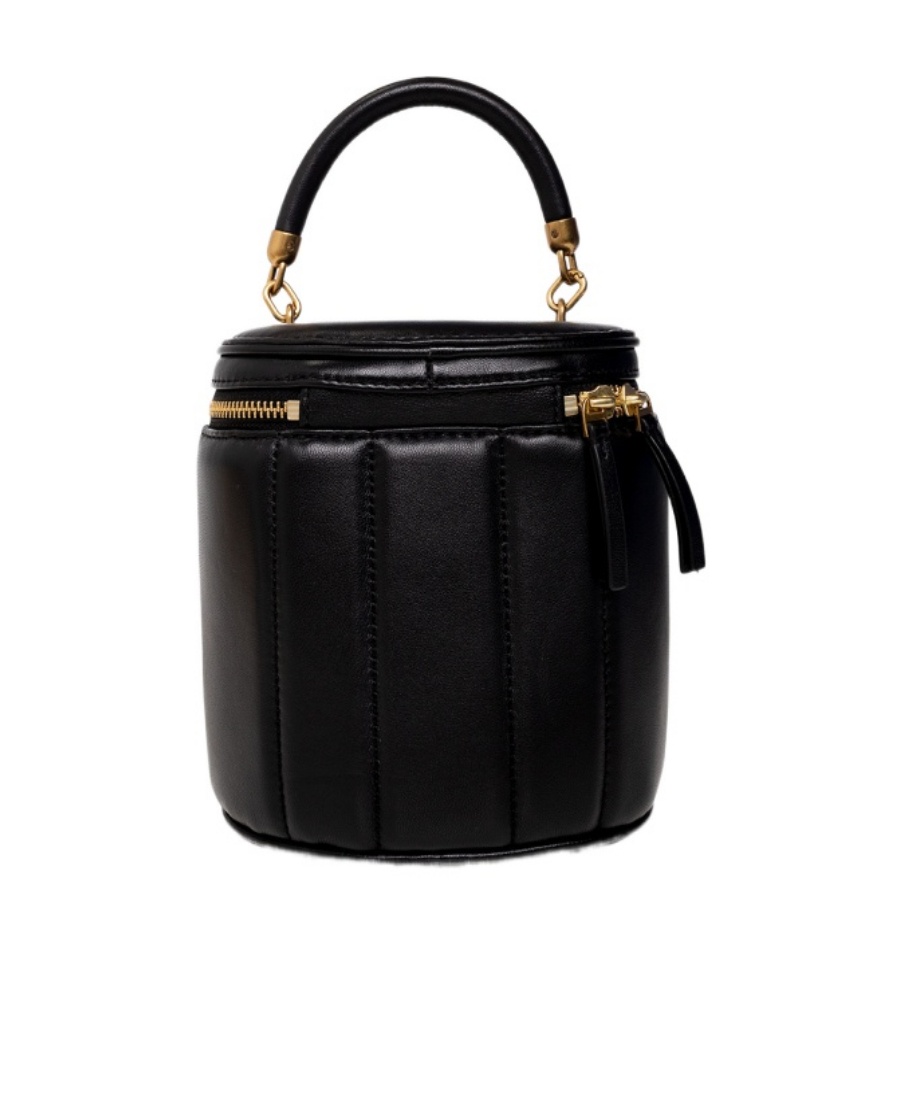 商品[国内直发] Tory Burch|汤丽柏琦TB女包Kira金属双T logo皮质手提单肩斜挎包桶包奶白/黑色138999 ,价格¥3332,第7张图片详细描述