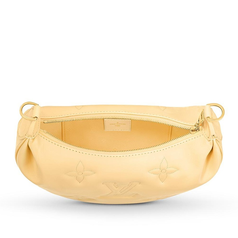 商品Louis Vuitton|【现货】Louis Vuitton/路易威登 Over The Moon系列 女士香蕉色老花压纹牛皮革金扣金链单肩斜挎手提月亮包M59823,价格¥18140,第4张图片详细描述