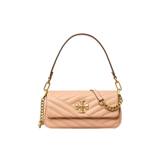 商品Tory Burch|TORY BURCH Kira 标志性斜面双T Log0人字纹绗缝 皮革手提斜挎单肩包 小号（香港仓发货）,价格¥3107,第1张图片详细描述