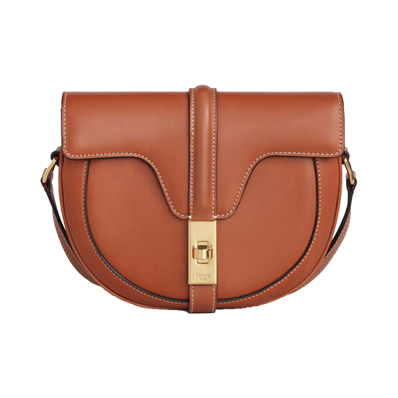 商品Celine|CELINE/赛琳 经典款 女士BESACE 16系列 小号天然牛皮焦糖色单肩斜挎翻盖包,价格¥15947,第2张图片详细描述