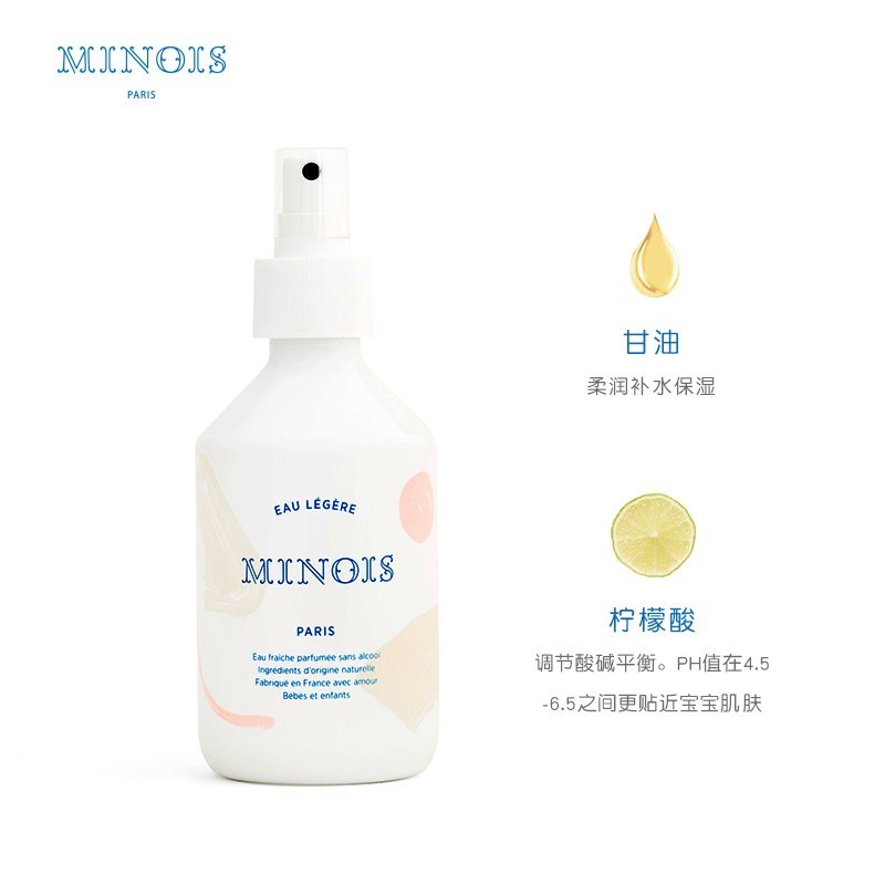 商品Minois paris|Minois Paris婴幼儿童舒缓祛痱花香喷雾250ml 淡香型儿童爽肤水,价格¥200,第3张图片详细描述