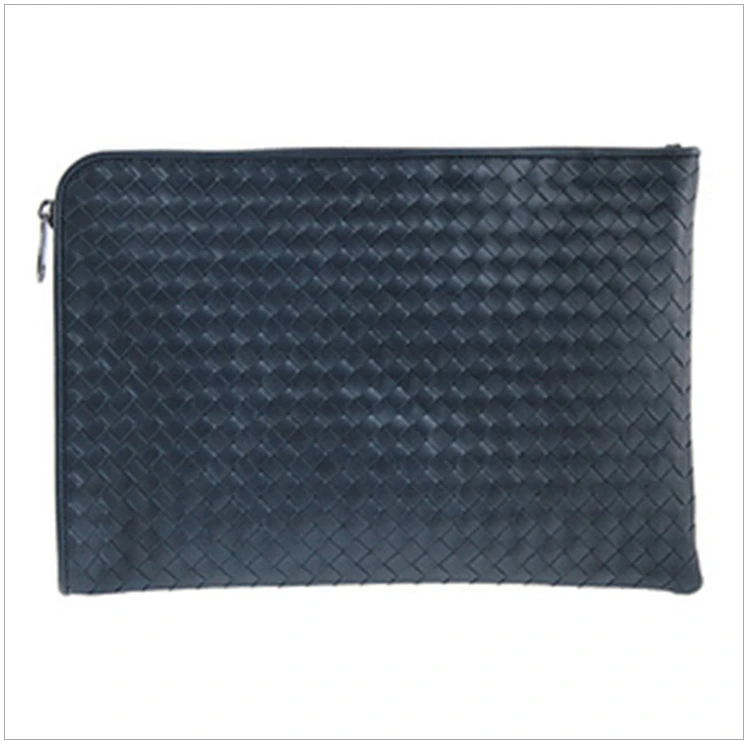 商品[国内直发] Bottega Veneta|Bottega Veneta 葆蝶家 男士羊皮蓝色编织手拿包 224052-V4651-4013,价格¥6335,第4张图片详细描述