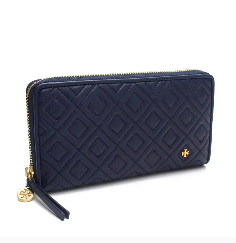 商品Tory Burch|TORY BURCH 女士Fleming系列女士海军蓝色皮革长款钱包 46542-403,价格¥1428,第4张图片详细描述