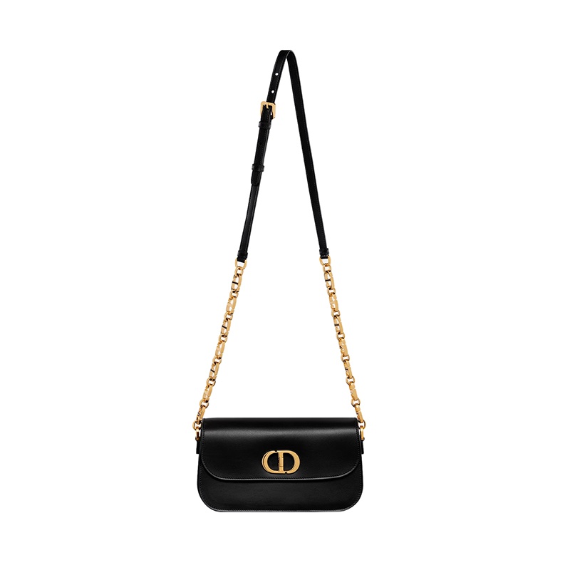商品Dior|迪奥 23新款 女士黑色光滑小牛皮金色五金旋转扣开合可拆卸可调节肩带可手拿斜挎包M9260UMOA_M900,价格¥25943,第3张图片详细描述
