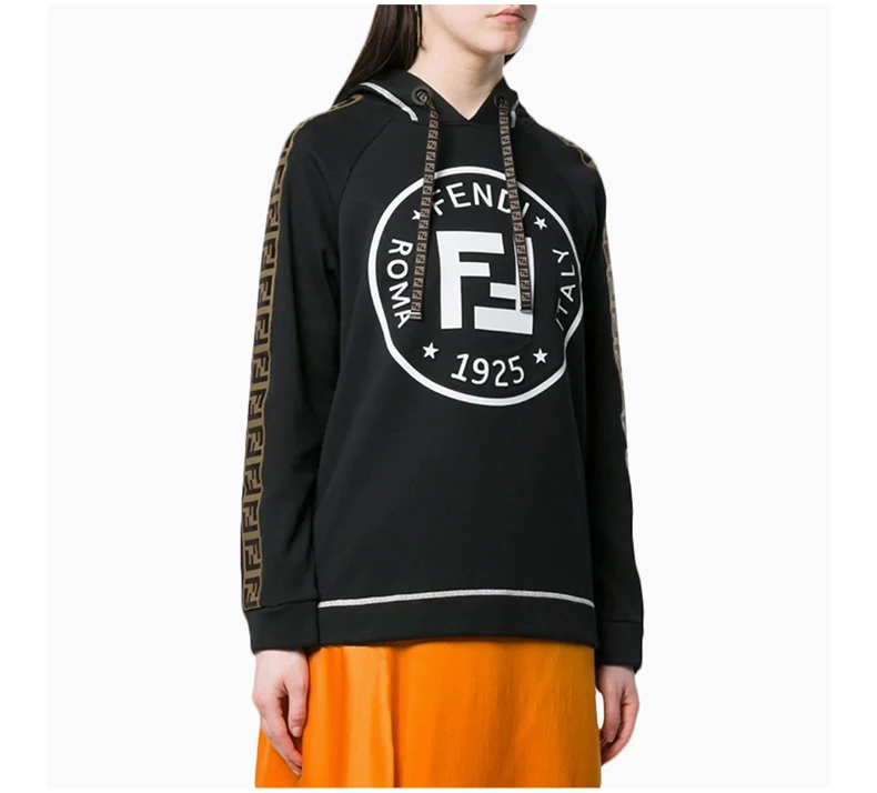 商品[国内直发] Fendi|Fendi 芬迪 女士黑色双F标志连帽衫 FAF105-A6ML-F13IY,价格¥4045,第5张图片详细描述