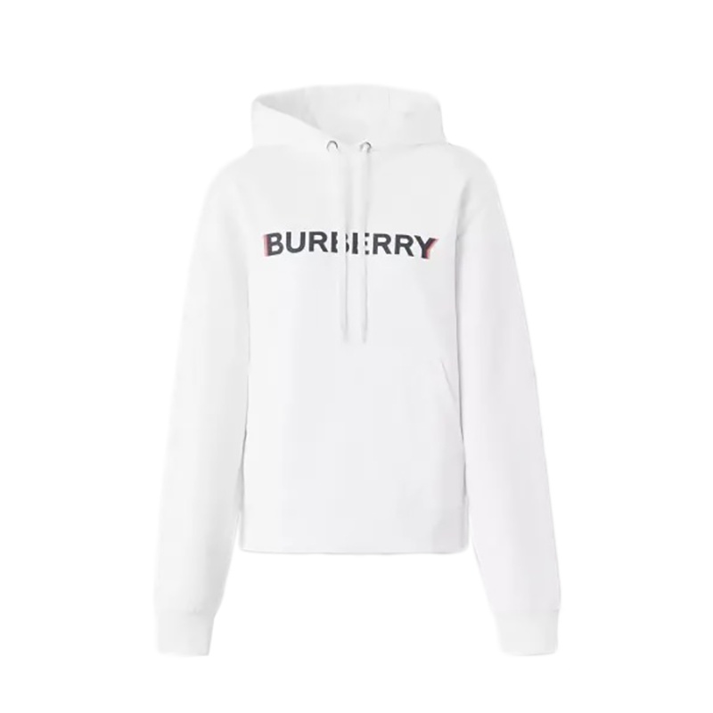 商品Burberry|【现货】博柏利 男女棉质徽标印休闲宽松连帽卫衣灰色驼色男款/黑色白色女款（4色可选）,价格¥1673,第3张图片详细描述