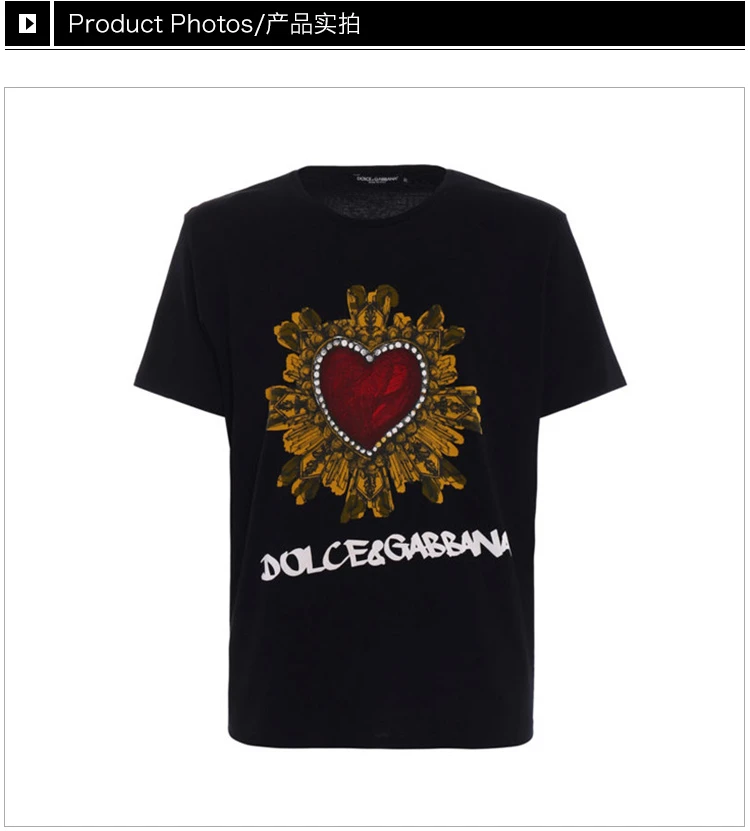 商品Dolce & Gabbana|Dolce&Gabbana 杜嘉班纳 男士黑色圆领半袖 G8IG8T-FH7OF-HNP30,价格¥1297,第4张图片详细描述