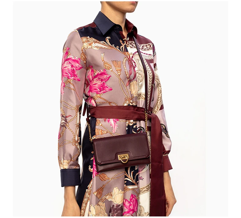 商品Salvatore Ferragamo|SALVATORE FERRAGAMO 酒红色女士单肩包 22-D969-733023,价格¥5138,第8张图片详细描述