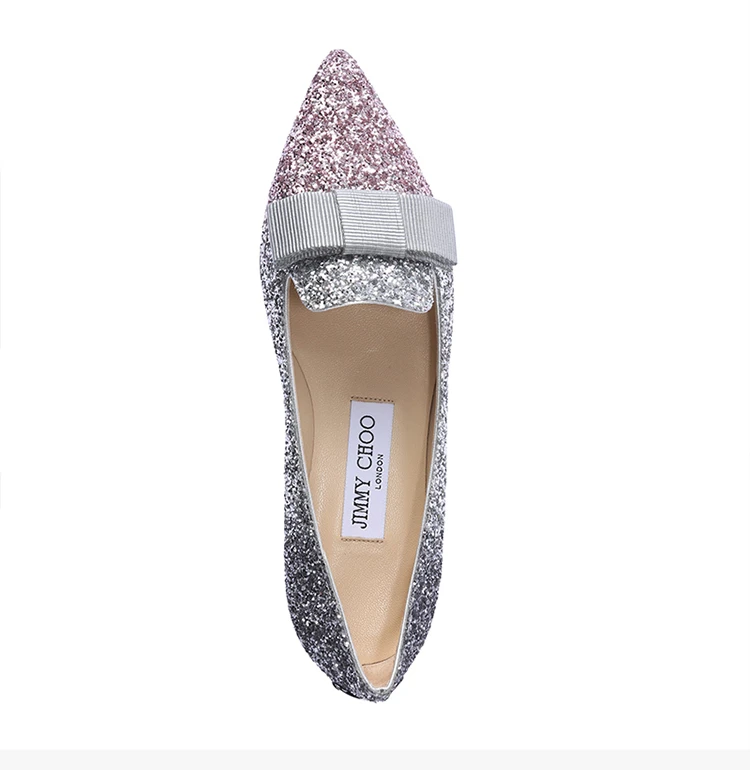 商品Jimmy Choo|JIMMY CHOO 银色女士平底船鞋 GALA-VNB-BALLETPINK-SILVER-ANTHRACITE,价格¥2488,第8张图片详细描述