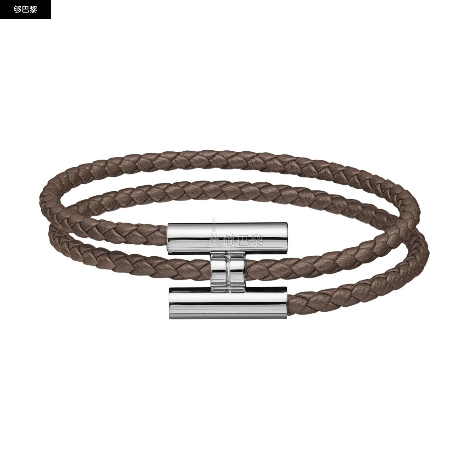 商品Hermes|【预售】 爱马仕 24秋冬 男士 手链 Bracelet Tournis Tressé H068406FP8FT3,价格¥3459,第2张图片详细描述