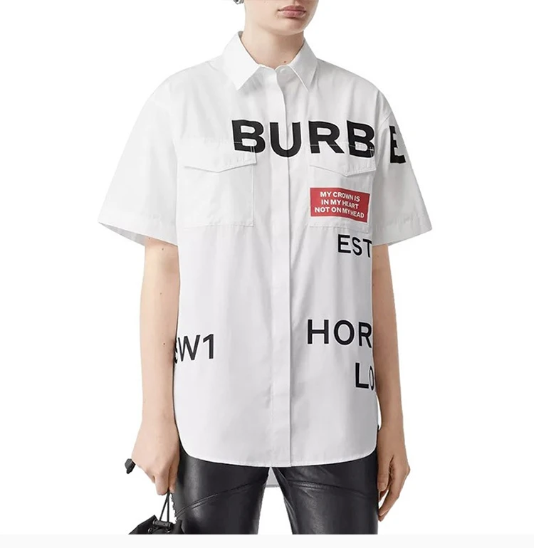 商品Burberry|Burberry 博柏利 白色棉女士短袖T恤 8014220,价格¥4076,第5张图片详细描述