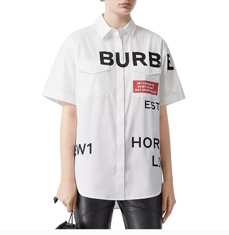 商品Burberry|Burberry 博柏利 白色棉女士短袖T恤 8014220,价格¥3217,第7张图片详细描述