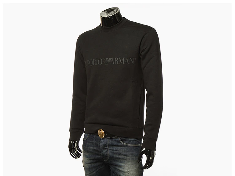 商品[国内直发] Emporio Armani|Emporio Armani 安普里奥 阿玛尼 男士黑色纯棉套头上衣 6Y1MB1-1JBHZ-0999,价格¥759,第6张图片详细描述