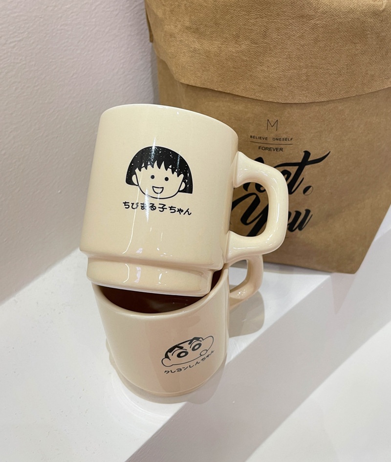 商品[国内直发] YeeCollene|可爱日系卡通陶瓷水杯ins高颜值下午茶马克杯情侣咖啡杯,价格¥67,第7张图片详细描述