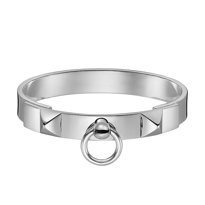 商品Hermes| HERMES/爱马仕 经典Collier de Chien系列 小号925纯银项圈型手镯H115424B,价格¥8360,第2张图片详细描述