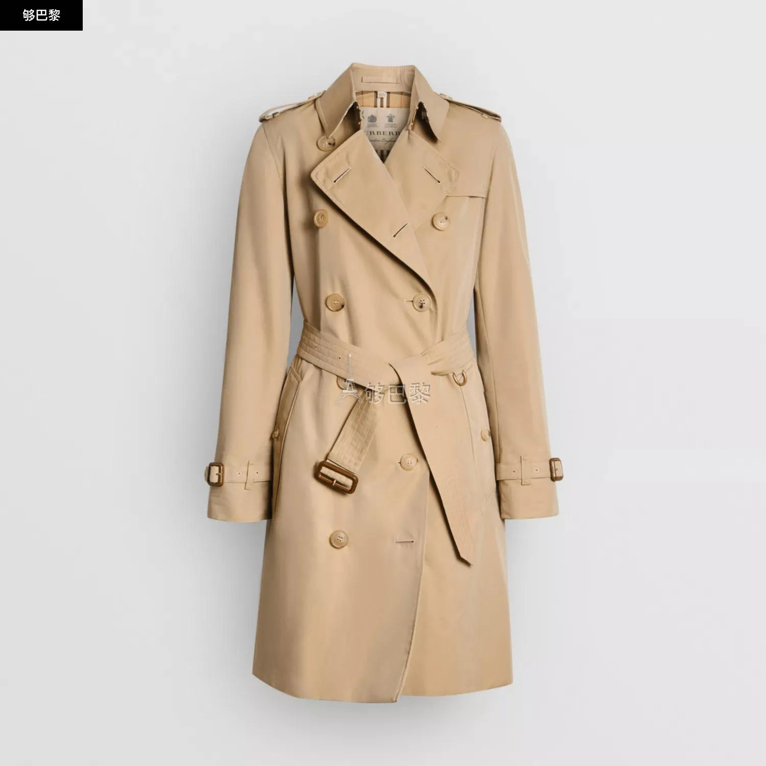 商品Burberry|包邮包税【预售7天发货】 BURBERRY 24春夏 女士 风衣 肯辛顿版型 - Heritage Trench 风衣 40733731,价格¥17264,第2张图片详细描述