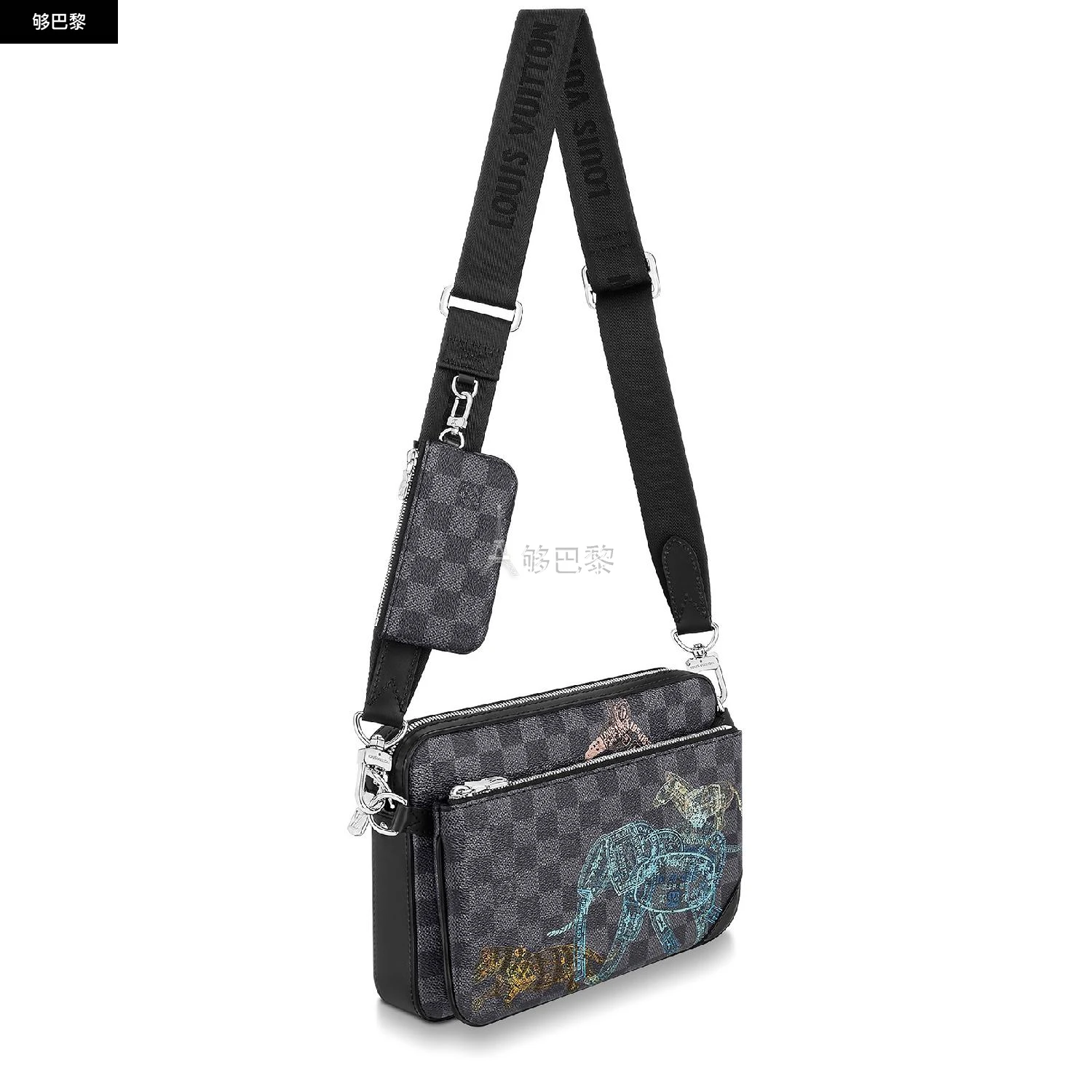 商品Louis Vuitton|包邮包税【预售7天发货】 LV路易威登 男士 单肩包 Trio 邮差包  N58040/GRIS LVU66RG6GRY,价格¥18285,第5张图片详细描述