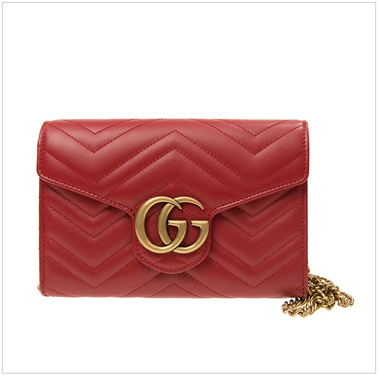 商品[国内直发] Gucci|GUCCI 古驰 女士红色皮革链条包 474575-DRW1T-6433,价格¥10709,第4张图片详细描述