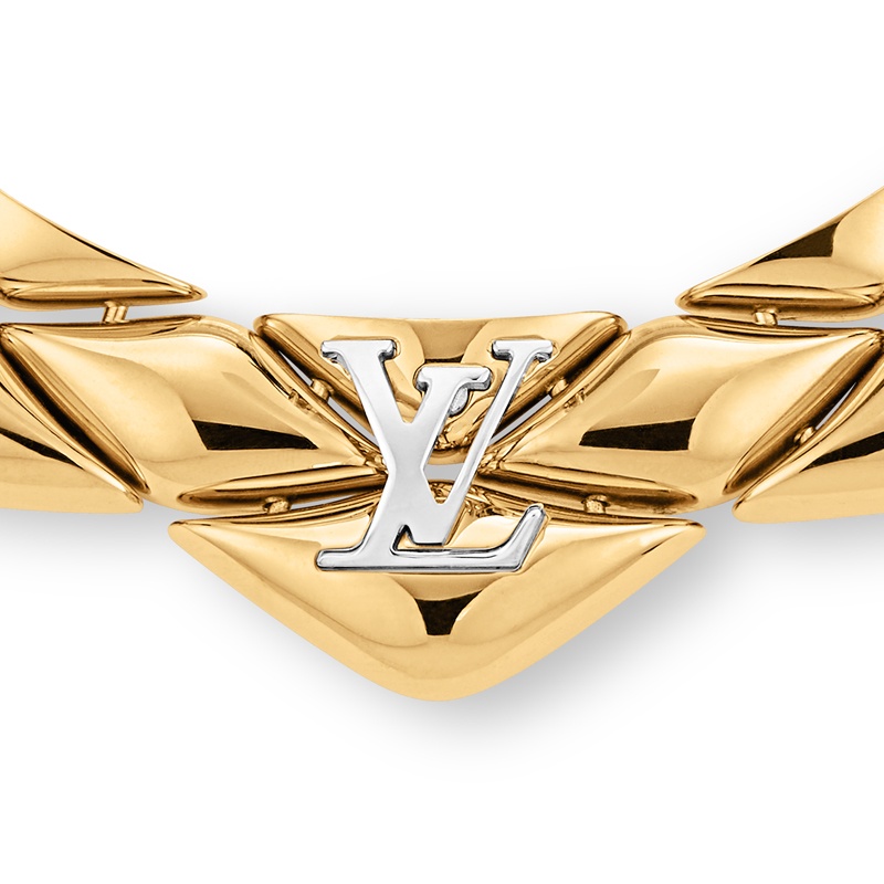 商品Louis Vuitton|路易威登 23新款GO14女士金色菱形绗缝饰面金属项链,价格¥14389,第3张图片详细描述
