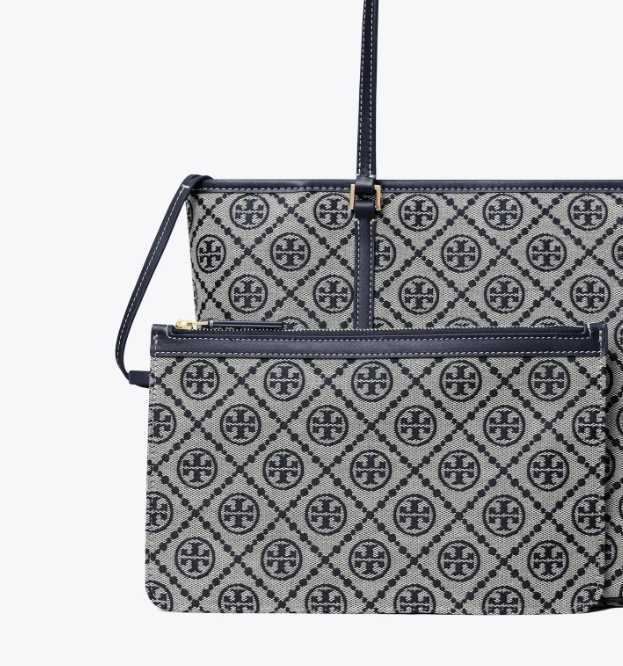 商品Tory Burch|汤丽伯奇女士T MONOGRAM拉链开合托特包单肩包子母包小号（香港仓发货）,价格¥2638,第12张图片详细描述