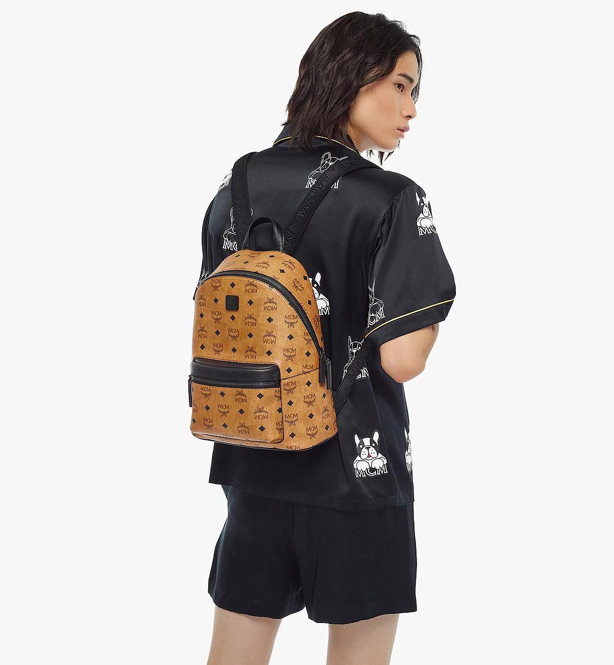 商品[国内直发] MCM|MCM双肩包背包经典Stark系列男女同款小号干邑色徽标LOGO休闲背包双肩包MMKCSVE02CO001,价格¥6159,第2张图片详细描述