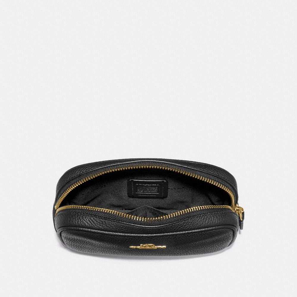 商品[国内直发] Coach|COACH女包蔻驰 奢侈品 女士简约时尚黑色皮质单肩斜挎腰包小号手拿包礼物送女友 39938 GDBLK,价格¥740,第4张图片详细描述