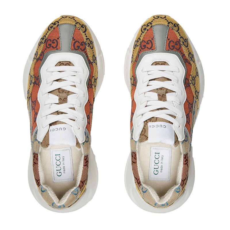 商品Gucci|现货GUCCI/古驰 Rhyton GG女士彩色帆布运动鞋老爹鞋6636812UZJ07064 ,价格¥3424,第4张图片详细描述