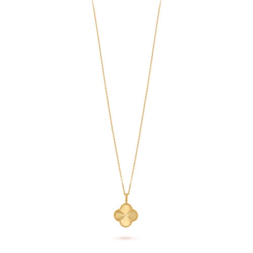 商品Van Cleef & Arpels| Van Cleef & Arpels/梵克雅宝 MagicAlhambra经典系列 18K金黄金拉丝长款四叶草项链,价格¥67817,第3张图片详细描述