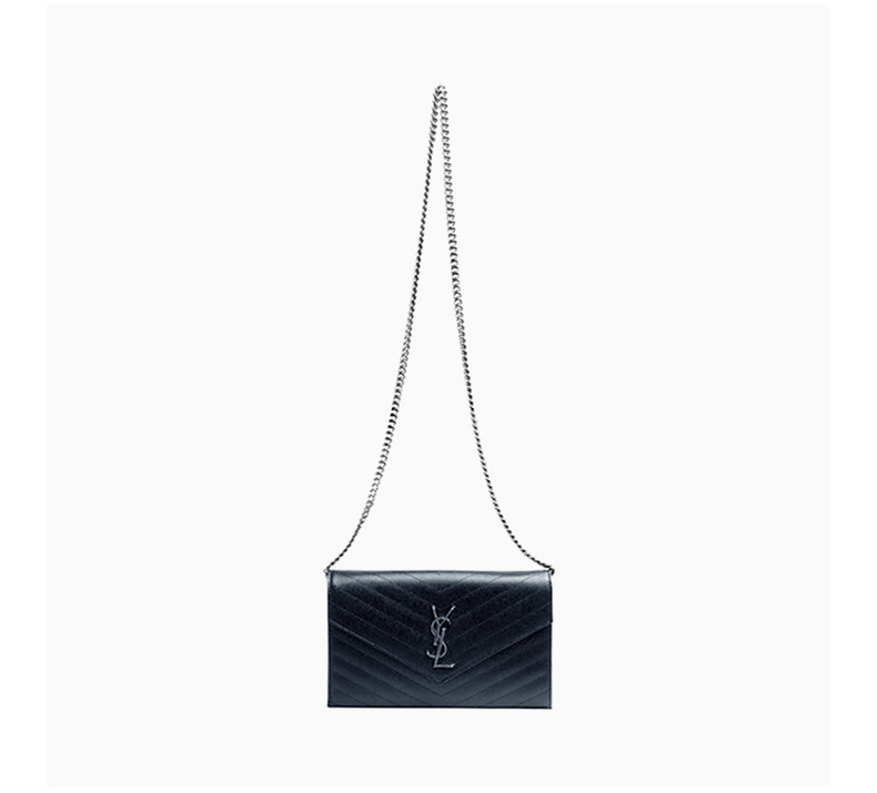 商品[国内直发] Yves Saint Laurent|YSL 圣罗兰 女士Monogram College系列深蓝色皮革链条包 377828-BOW02-4147,价格¥12049,第7张图片详细描述